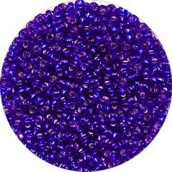 Rocailles 11/0 donkerblauw zilverkern 25gram