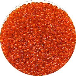 Rocailles 12/0 tr. oranje/oranje kern 25gram