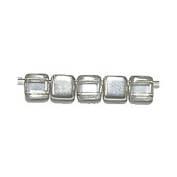 TILA kralen 6x6mm transparant/zilver 25st.