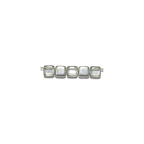 TILA kralen 6x6mm transparant/zilver 25st.