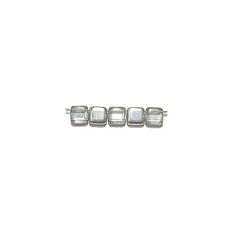 TILA kralen 6x6mm transparant/zilver 25st.