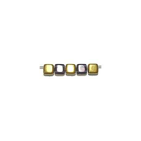 TILA kralen 6x6mm paars/goud 25st.