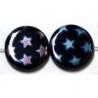 Glaskraal 17mm rond zwart extra AB sterren 5st