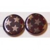 Glaskraal 17mm rond d. granaatrood sterren 5st