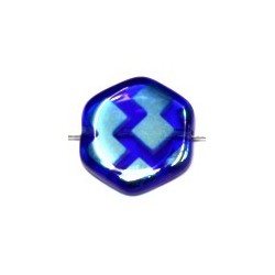 Glaskraal 17mm blauw ChikChak 5st.