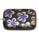 Glaskraal 19x12mm zwart mini rainbow flowers 5st.