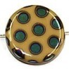 Glaskraal 17mm rond l.bruin retex chroom 5st