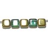 TILA kralen 6x6mm aqua/geelkoper 25st.