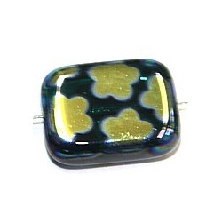 Glaskraal 20x15mm d.aqua AB flowers 3st