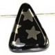 Glaskraal 20mm driehoek zwart hroom sterren 5st