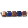 TILA kralen 6x6mm capriblauw/caprigold 25st.