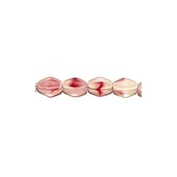 Glaskraal pinch 5x3mm krist./fuchsia/mat 100st.