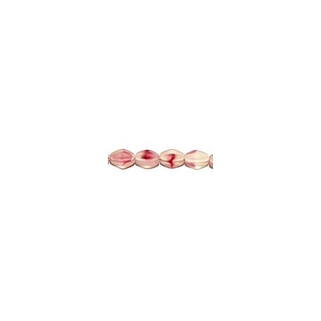 Glaskraal pinch 5x3mm krist./fuchsia/mat 100st.