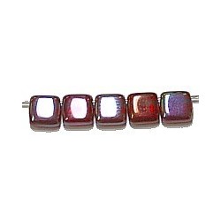 TILA kralen 6x6mm siamrood vega/iris coat 25st.