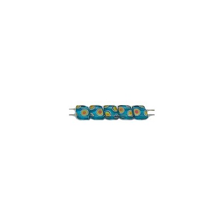 TILA ruitkralen 6mm aqua ock vitrail 25st.