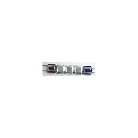 TILA kralen 6x6mm crystal bermuda blue 25st.