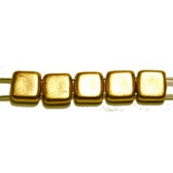 TILA kralen 6x6mm mat full yellow gold 25st.