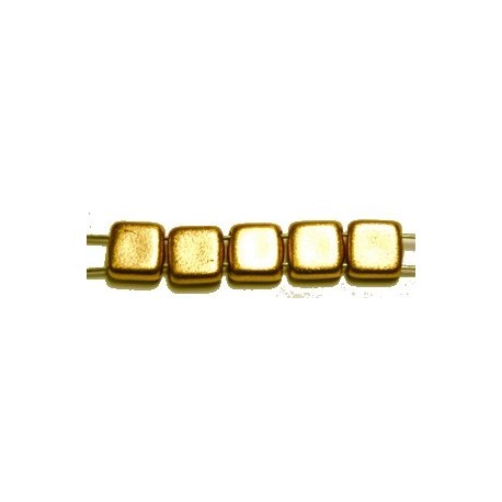 TILA kralen 6x6mm mat full yellow gold 25st.