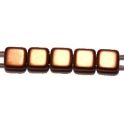 TILA kralen 6x6mm mat full red gold 25st.