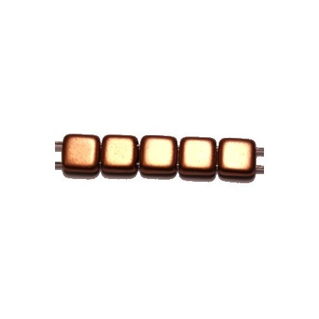 TILA kralen 6x6mm mat full red gold 25st.