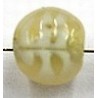 glaskraal rond 10mm beige wit 25stuks