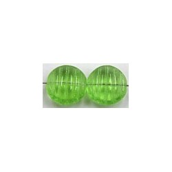 Glaskraal 12mm plat ribbel tr, groen.15st