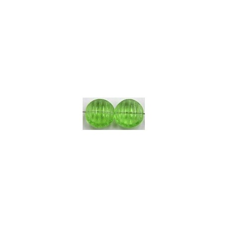 Glaskraal 12mm plat ribbel tr, groen.15st