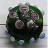 glaskraal 13x16mm groen/fuchsia 5 stuks