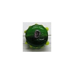 glaskraall 14x16mm groen m.roos 5 stuks