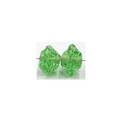 glaskr.9x15mm groen golvende rand 5st