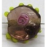 glaskraall 14x16mm amethyst m.roos 5 stuks