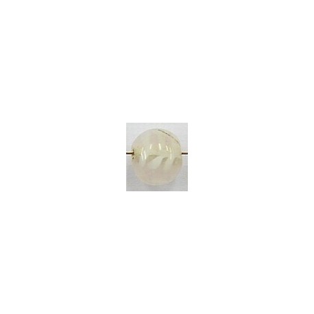 glaskraal rond 10mm rose wit 25stuks