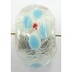 glaskraal 10x17mm transp. blauw/roosjes 5 stuks