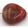 glaskraal 14x14mm driehoekig rood/grijsgestr. 10st
