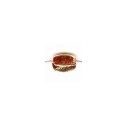 Glaskraal ovaal 13x9mm transp rood 5st