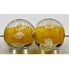 glaskr. 11mm tr. oranje witte bloemen 10st