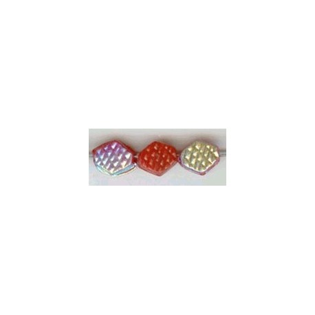 Glaskraal ruit bewerkt 7mm rood ca. 100 st