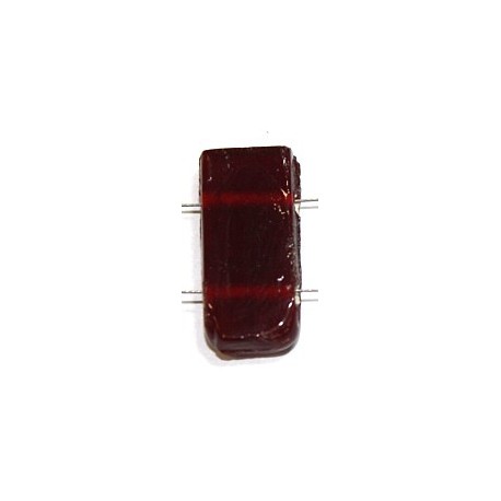 Glaskraal 11x24mm 2 gaats tr. rood 5st.