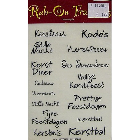 Rub On Transfers kerst per vel