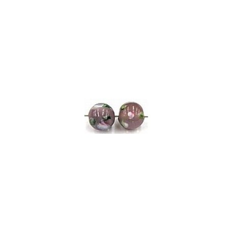 bloemkraal rond ca 8mm mauve 5st