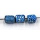 glaskraal ton 6x5mm blauw gemarmerd ca.25 stuks