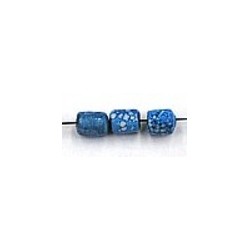 glaskraal ton 6x5mm blauw gemarmerd ca.25 stuks