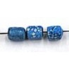 glaskraal ton 6x5mm blauw gemarmerd ca.25 stuks