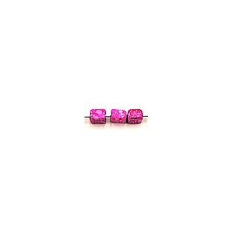 glaskr. blokje 7x5mm rose gemarmerd ca.25 st.