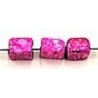 glaskr. blokje 7x5mm rose gemarmerd ca.25 st.