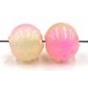 glaskr. rond 9mm felrose/beige gemarmerd 10st.