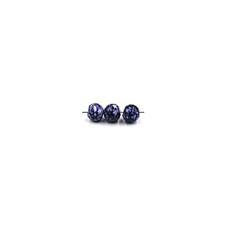 glaskr. rond 5/6mm blauw gemarmerd ca.25 st. ul