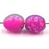glaskr. ovaal 11x9mm blauw/fuchsia gemarmerd 10st.