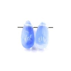 glasdruppel 5x15mm blauw/wit 10st.