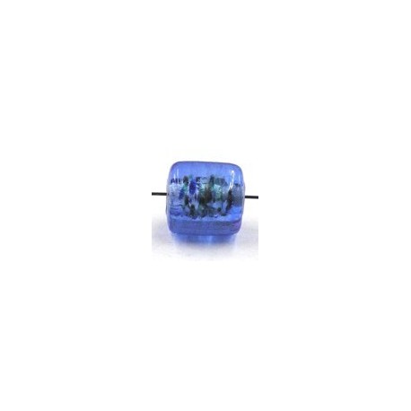 silverfoil gespikkeld 10x10mm blauw 5st.